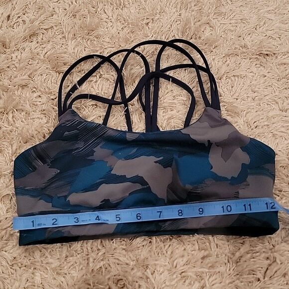 Gap Fit Blue Grey Camo Strappy Back Activewear Sports Bra Women's Size S… - Picture 4 of 4